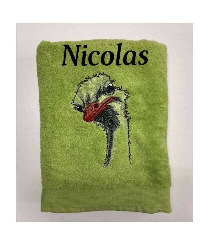 Drap de Bain Autruche Personnalisé 70X140
