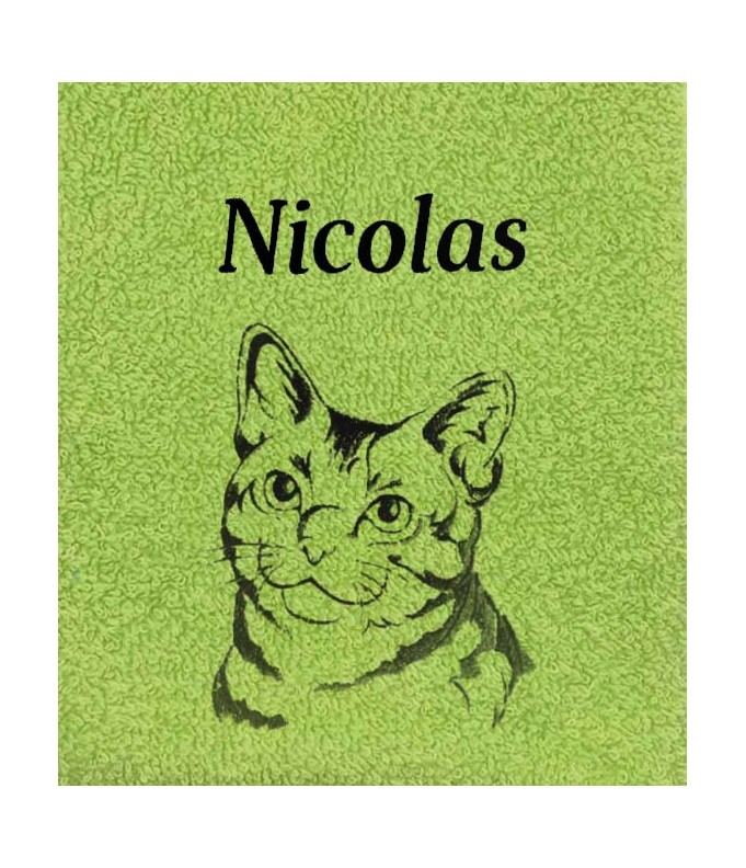 Drap de Bain Chat 2 Personnalisé 70X140