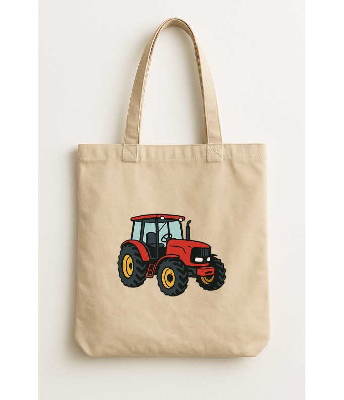 Sac Shopping tracteur rouge