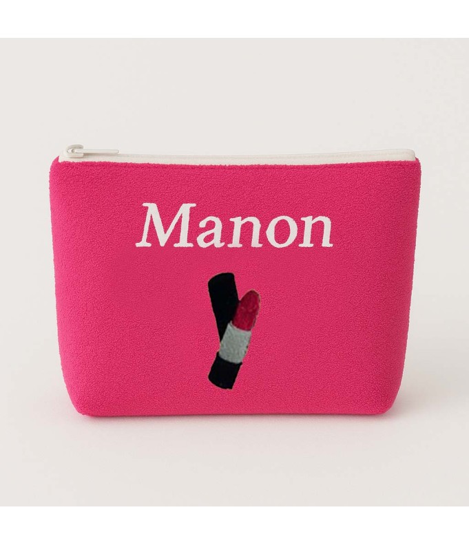 Trousse de toilette personnalisée avec motif  rouge à lèvres